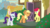 Size: 1280x720 | Tagged: safe, edit, edited screencap, screencap, applejack, rarity, strawberry sunrise, pony, g4, honest apple, angry, strawberry, yelling