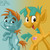 Size: 1500x1500 | Tagged: safe, artist:kelseyleah, snails, snips, pony, g4, bipedal, colt, duo, foal, gradient background, male