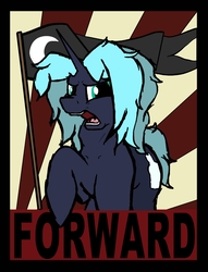 Size: 1487x1943 | Tagged: safe, artist:life of a little blue horse, oc, oc only, oc:tipsey, pony, flag, poster, propaganda