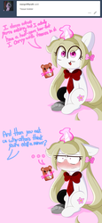 Size: 3500x7600 | Tagged: safe, artist:fullmetalpikmin, oc, oc only, oc:cherry blossom, pony, tumblr:ask viewing pleasure, ask, blushing, embarrassed, offscreen character, tumblr