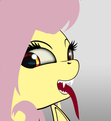 Size: 599x655 | Tagged: safe, artist:styroponyworks, fluttershy, bat pony, pony, g4, female, flutterbat, race swap, solo