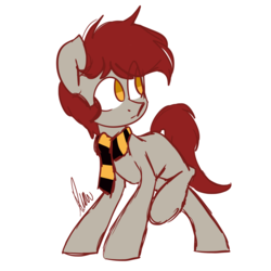 Size: 2048x2048 | Tagged: safe, artist:vanillashineart, oc, oc only, oc:firetorch, earth pony, pony, blank flank, clothes, cute, high res, looking away, scarf