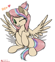 Size: 764x869 | Tagged: safe, artist:orang111, oc, oc only, oc:sweet skies, pegasus, pony, sitting, solo