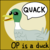 Size: 345x345 | Tagged: safe, artist:watermelon changeling, derpibooru exclusive, bird, duck, derpibooru, meta, ms paint, op is a duck, quack, solo, speech bubble, spoiler tag, spoilered image joke