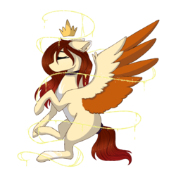 Size: 3217x3129 | Tagged: safe, artist:crazllana, oc, oc only, oc:zara queen, pegasus, pony, crown, female, high res, jewelry, mare, regalia, simple background, solo, transparent background