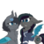 Size: 2560x2560 | Tagged: safe, artist:brokensilence, oc, oc only, oc:moonlitti dusk, oc:seachell, bat pony, pony, blue eyes, blue wings, clothes, cute, cute little fangs, duo, fangs, female, flower, flower in hair, fluffy, high res, simple background, slit pupils, socks, thigh highs, transparent background