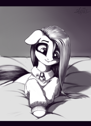 Size: 1300x1800 | Tagged: safe, artist:limchph2, marble pie, earth pony, pony, g4, female, grayscale, mare, monochrome, solo