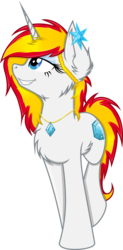 Size: 3047x6200 | Tagged: safe, artist:cezaryy, oc, oc only, oc:shiny, pony, unicorn, .svg available, absurd resolution, ear piercing, earring, female, gem, jewelry, mare, necklace, piercing, simple background, solo, transparent background, vector