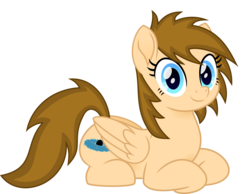 Size: 3010x2333 | Tagged: safe, artist:itspeahead, oc, oc only, oc:stellar winds, pegasus, pony, g4, my little pony: the movie, blue eyes, female, high res, looking at you, lying down, mare, movie accurate, movie designs, simple background, smiling, solo, transparent background, vector
