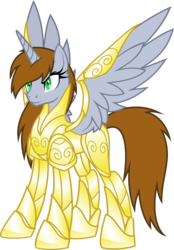 Size: 4187x6000 | Tagged: safe, artist:magister39, oc, oc only, oc:littlepip, alicorn, pony, fallout equestria, absurd resolution, alicorn oc, alicornified, alternate universe, armor, fanfic, fanfic art, female, hooves, horn, mare, power armor, race swap, simple background, solo, species swap, spread wings, transparent background, wings
