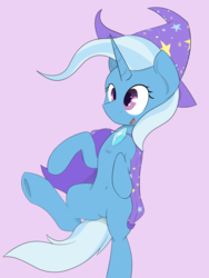 Size: 704x934 | Tagged: safe, artist:horseface, trixie, pony, unicorn, g4, chest fluff, cute, diatrixes, female, smiling, solo, underhoof