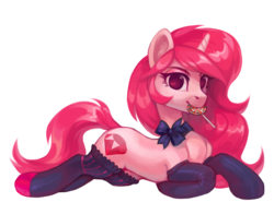 Size: 4000x3130 | Tagged: safe, artist:share dast, oc, oc only, pony, unicorn, bowtie, candy, clothes, female, food, lollipop, mare, socks, solo