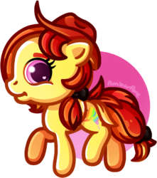 Size: 430x486 | Tagged: safe, artist:amberpone, oc, oc only, oc:zapapple, earth pony, pony, g3, g3.5, abstract background, art trade, cowboy hat, cutie mark, female, happy, hat, mare, original character do not steal, rule 63, simple background, smiling, solo, transparent background, walking