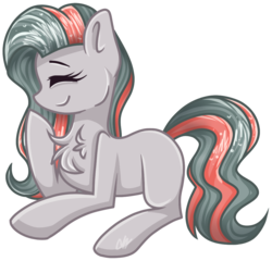 Size: 1104x1062 | Tagged: safe, artist:sketchyhowl, oc, oc only, oc:rotten pie, earth pony, pony, chest fluff, female, mare, prone, simple background, solo, transparent background