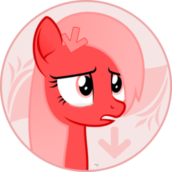 Size: 2200x2200 | Tagged: safe, artist:arifproject, oc, oc only, oc:downvote, pony, derpibooru, g4, arif's circle vector, bust, circle, crying, derpibooru ponified, downvote's downvotes, hairclip, high res, meta, ponified, simple background, solo, transparent background, vector