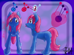 Size: 1280x960 | Tagged: safe, artist:tai kai, oc, oc only, oc:wary squish, goo pony, original species, digital art, reference sheet, smiling, story in the source