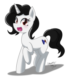 Size: 2724x3000 | Tagged: safe, artist:danmakuman, oc, oc only, oc:tiana, pony, unicorn, commission, female, high res, mare, open mouth, signature, simple background, solo, transparent background