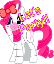 Size: 900x1049 | Tagged: safe, oc, oc only, pony, robot, robot pony, animatronic, bowtie, female, funtime rarity, lips, simple background, smiling, transparent background