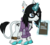 Size: 1104x984 | Tagged: safe, artist:lightningbolt, derpibooru exclusive, oc, oc only, oc:silent suture, classical unicorn, pony, unicorn, g4, .svg available, bring me the horizon, cheek fluff, chest fluff, choker, clipboard, clothes, cloven hooves, curved horn, dock, dock piercing, drop dead clothing, ear fluff, ear piercing, earring, emo, glasses, glowing horn, hair over one eye, hoodie, hoof fluff, horn, jewelry, keychain, leonine tail, lip piercing, male, mute, necklace, paper, pen, piercing, pulled up sleeve, rainbow, safety pin, scar, show accurate, simple background, smiling, solo, stallion, sticker, stitches, svg, tail fluff, tattoo, transparent background, unshorn fetlocks, unzipped, vector, wristband, zipper