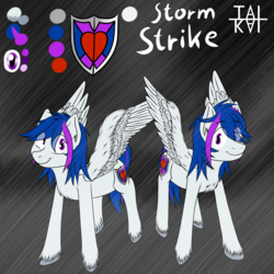 Size: 2000x2000 | Tagged: safe, artist:tai kai, oc, oc only, oc:storm strike, pegasus, pony, blue mane, digital art, female, high res, male, mare, r63 paradox, reference sheet, rule 63, stallion, story in the source