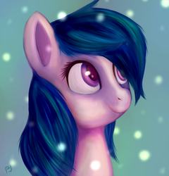 Size: 1344x1400 | Tagged: safe, artist:pegajane, firefly, pony, g1, bust, female, portrait, snow, solo