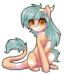 Size: 125x145 | Tagged: safe, artist:doekitty, oc, oc only, oc:forest keeper, earth pony, pony, animated, blinking, female, gif, horns, mare, pixel art, simple background, sitting, solo, transparent background