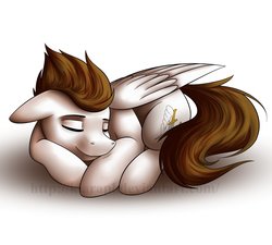 Size: 942x848 | Tagged: safe, artist:klarapl, oc, oc only, oc:core, pegasus, pony, male, sleeping, solo, stallion, white