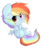 Size: 1781x2145 | Tagged: safe, artist:teranen, rainbow dash, pegasus, pony, g4, chibi, cute, dashabetes, female, looking at you, mare, multicolored hair, simple background, solo