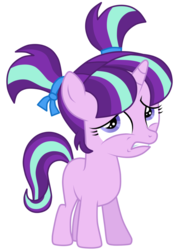 Size: 777x1028 | Tagged: safe, starlight glimmer, pony, g4, the cutie re-mark, female, filly, look of betrayal, pigtails, sad, simple background, solo, transparent background, vector