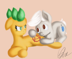 Size: 1952x1584 | Tagged: safe, artist:qbellas, oc, oc only, earth pony, pony, :3, :<, butthug, duo, female, hug, male, simple background