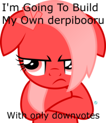 Size: 2000x2317 | Tagged: source needed, safe, artist:arifproject, edit, oc, oc only, oc:downvote, earth pony, pony, derpibooru, g4, angry, blackjack and hookers, derpibooru ponified, ears back, female, futurama, high res, image macro, male, mare, meme, meta, ponified, simple background, solo, the day downvote died, transparent background, vector