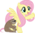 Size: 5167x5000 | Tagged: safe, artist:lorthiz, fluttershy, lola the sloth, pony, sloth, fluttershy leans in, g4, absurd resolution, cute, open mouth, raised hoof, shyabetes, simple background, spread wings, transparent background, vector, wings