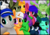 Size: 2878x2009 | Tagged: safe, artist:beashay, oc, oc only, oc:copycat, oc:jelly, oc:koi, oc:laazrus, oc:orchid, oc:rosie skylight, oc:viral, pony, unicorn, female, high res, male, mare, one eye closed, tongue out, wink