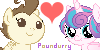 Size: 100x50 | Tagged: safe, pound cake, princess flurry heart, pony, g4, deviantart, deviantart group, female, heart, male, picture for breezies, ship:poundflurry, shipping, straight