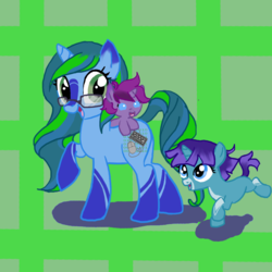 Size: 1000x1000 | Tagged: safe, artist:candasaurus, oc, oc only, oc:binary code, pony, unicorn, female, filly, foal, mare