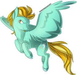 Size: 3472x3392 | Tagged: safe, artist:polyhexian, lightning dust, pegasus, pony, g4, female, flying, high res, signature, simple background, smiling, smirk, solo, spread wings, transparent background, wings