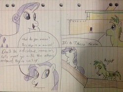 Size: 2592x1936 | Tagged: safe, artist:didgereethebrony, rarity, oc, oc:didgeree, pony, g4, lined paper, ship, traditional art
