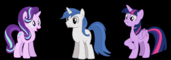 Size: 1108x390 | Tagged: safe, starlight glimmer, twilight sparkle, oc, alicorn, pony, g4, animated, gif, hilarious in hindsight, palette swap, recolor, twilight sparkle (alicorn)