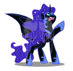 Size: 1226x1200 | Tagged: safe, artist:tuppkam1, nightmare moon, alicorn, pony, g4, angry, female, mare, simple background, solo, transparent background, watermark