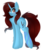 Size: 2300x2527 | Tagged: safe, artist:bambudess, artist:tehgamingcherryyt, oc, oc only, oc:dess, pony, unicorn, blue, brown eyes, brown mane, chest fluff, collaboration, ear piercing, earring, female, high res, jewelry, mare, piercing, smiling, solo