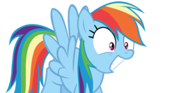 Size: 7000x3730 | Tagged: safe, artist:aborrozakale, rainbow dash, pegasus, pony, g4, trade ya!, absurd resolution, female, mare, shrunken pupils, simple background, smiling, solo, transparent background, vector