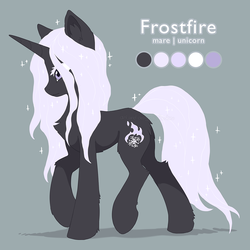 Size: 1280x1278 | Tagged: safe, artist:hioshiru, oc, oc only, oc:frostfire (ender), pony, unicorn, female, mare, reference sheet, slender, solo, thin