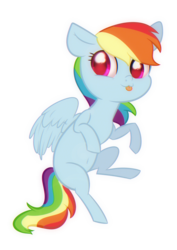 Size: 2484x3500 | Tagged: safe, artist:rizzych, rainbow dash, pegasus, pony, g4, :p, chibi, chromatic aberration, colored pupils, cute, dashabetes, female, high res, mare, shiny, simple background, solo, tongue out, transparent background