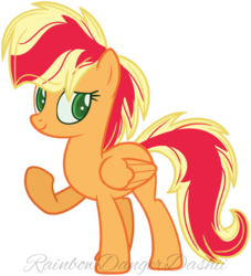 Size: 1024x1126 | Tagged: safe, artist:bezziie, applejack, pegasus, pony, g4, alternate universe, base used, female, flapplejack, race swap, simple background, solo, transparent background