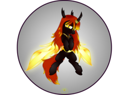 Size: 5000x3870 | Tagged: safe, artist:lakword, oc, oc only, oc:rubeencha, changeling, changeling queen, changeling oc, changeling queen oc, female, flirting, happy, queen, simple background, solo, transparent background, wings, yellow changeling