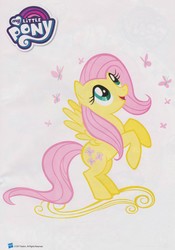 Size: 2354x3363 | Tagged: safe, fluttershy, butterfly, pony, g4, female, high res, my little pony logo, poster, simple background, solo