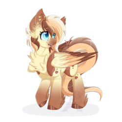 Size: 1024x1024 | Tagged: safe, artist:pvrii, oc, oc only, oc:heavenly hazelnut, pegasus, pony, cute, female, mare, ocbetes, open mouth, simple background, solo, transparent background, watermark