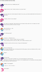 Size: 851x1426 | Tagged: safe, artist:dziadek1990, pinkie pie, rainbow dash, twilight sparkle, oc, oc:merlin, oc:pinka, g4, conversation, description is relevant, dialogue, dungeons and dragons, emote story, emote story:ponies and d&d, emotes, incontinence, incontinent, reddit, rpg, slice of life, tabletop game, text