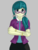 Size: 1500x2000 | Tagged: safe, artist:jupiterthebigorange, juniper montage, equestria girls, spoiler:eqg specials, bracelet, crossed arms, female, glasses, gray background, jewelry, looking at you, pigtails, simple background, solo, twintails