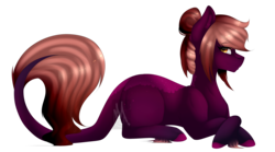 Size: 3475x1929 | Tagged: safe, artist:mauuwde, oc, oc only, oc:sunset star, earth pony, pony, female, mare, prone, simple background, solo, transparent background